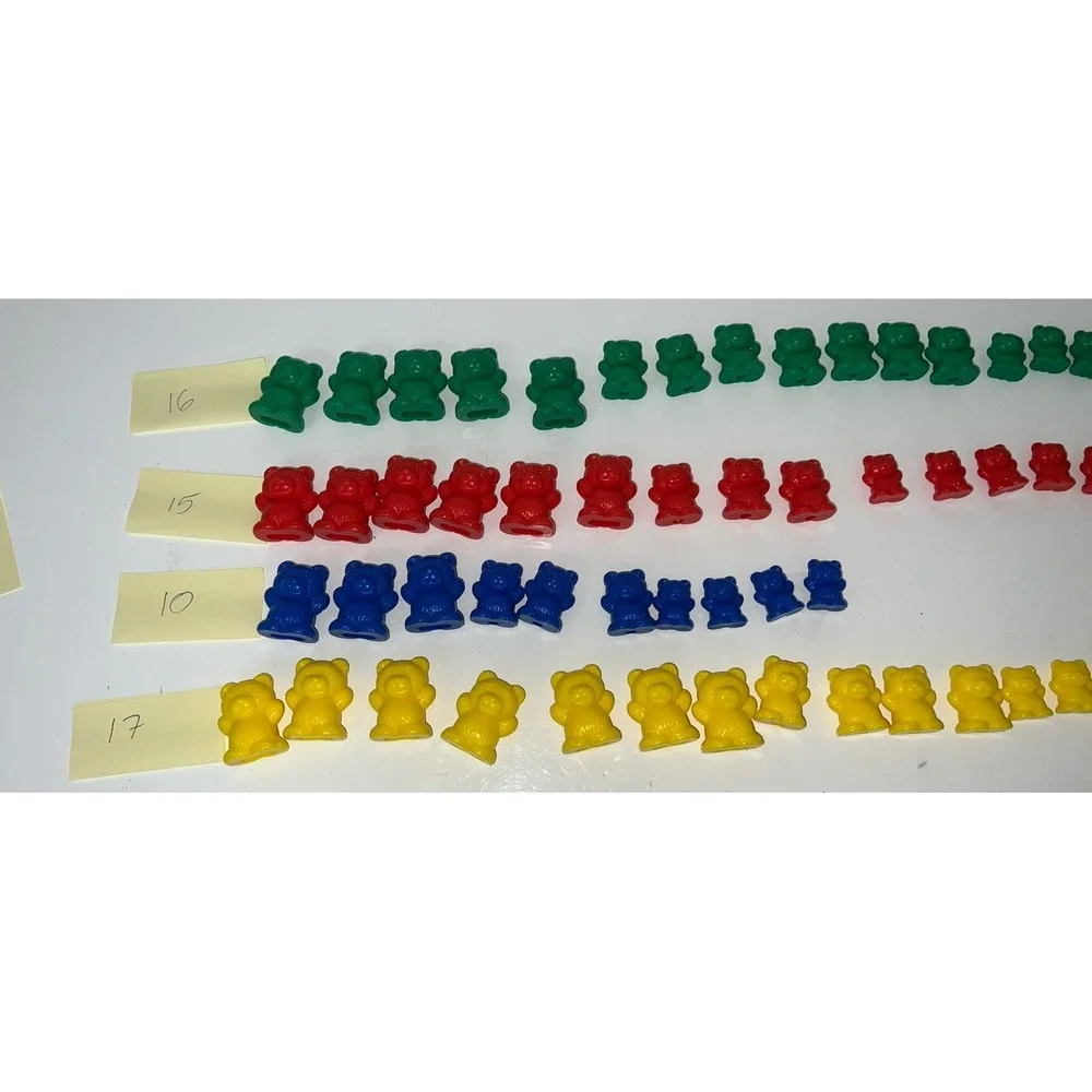 Plastic Bear Counters Set Of 58 Educational Learning Toys 3 Size (4/b18)